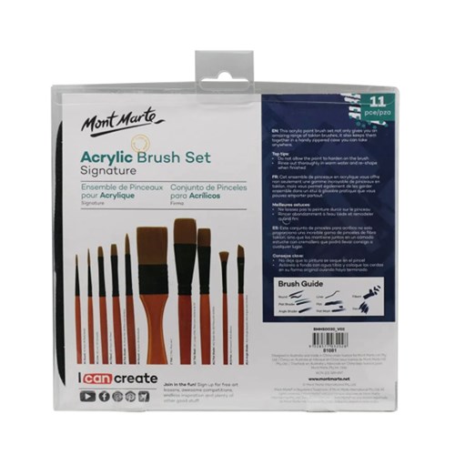 MONT MARTE BRUSH SET WALLET 11 Piece - Acrylic1